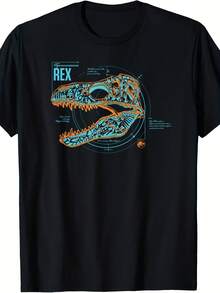 Jusic World Fallen Kingdom T-Rex Skull Facts T-Shirt T-Shirt - 款式30 - 查看 1
