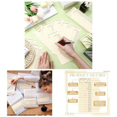 60 Pcs 2026 Reading Log Bookmark 3x. 9 Inch Reading List Bookmark Book Lovers Gifts Macaron Color Library Book Tracker Notecards Teachers Students School Library Accessories