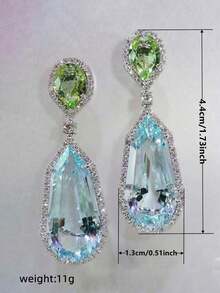 1 Pair Gorgeous Cubic Zirconia Drop Earrings For Women For Wedding Engagement Anniversary Party Jewelry Valentine's Day Gift,Mom,Mother,Mother's Day,Gift - 1# - 查看 6