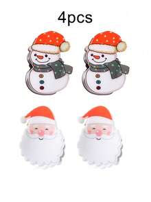 4 piezas/2 piezas/1 pieza Clip de pelo con diseño de muñeco de nieve navideño, accesorio de pelo dulce, clip de pelo con forma de muñeco de nieve de invierno, antideslizante, clip de pelo navideño, clip de pelo de fijación fuerte, accesorio de pelo navideño. Accesorios de pelo lindos como regalos de Navidad. Pinzas de pelo de gran tamaño, accesorios de pelo navideños, pinzas de pelo con diseño de muñeco de nieve navideño, adecuadas para diferentes tipos de cabello