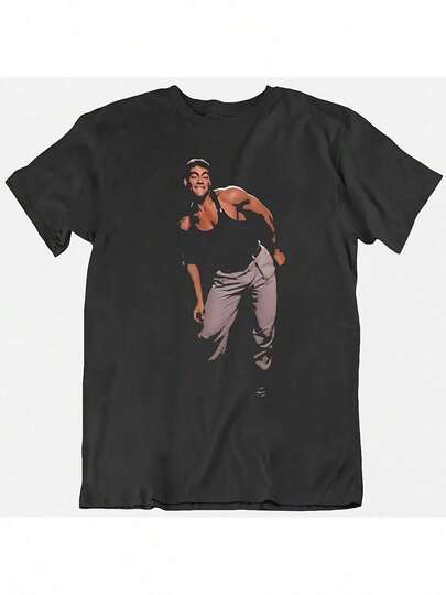 Camiseta divertida de Kickboxerie Jean Claude Van Damme Escena de Baile V2 para Hombre Casual de Manga Corta 230g