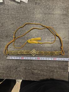 1pc Moroccan Chic Delicate Small Waist Belt, Square Buckle Design With Rhinestone Hollow Rope, Golden Color Waist Chain (Small Size) - YL2304 Rope - View 11