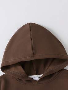 1pc Teen Boy Dynamic Fun Cartoon & Text Pattern Sweatshirt, Individual, School Activity Style - Brown - View 4