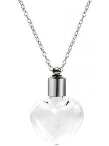 Blood Vial Necklace Stainless Steel Glass Heart Vial Perfume Bottle Cremation Urn Pendant Necklace For Women Keepsake Memorial Jewelry2025 - 6 - 查看 1