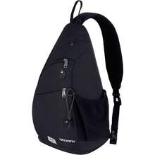 Sling Bag Crossbody Backpack: Over Shoulder Daypack Casual Cross Chest Side Pack - Black - View 1