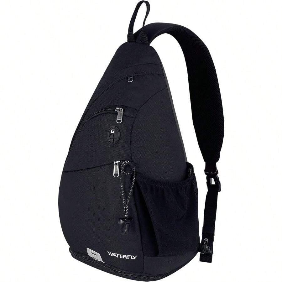 Sling Bag Crossbody Backpack: Over Shoulder Daypack Casual Cross Chest Side Pack - Black - View 1