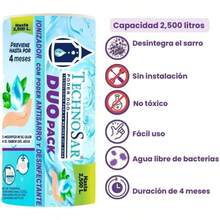 TechnoSar Sistema Dúo Antisarro y Desinfectante para Tinacos Cisternas o Cualquier Depósito de Agua Suavizador de Agua Capacidad de 1100 a 2500 Litros No Necesita Instalación - 1 - Ver 6