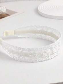 1pc Women Floral Embroidered Fashionable Headband For Hair Decoration Elegant Valentine's Day,HairBand,Hair Hoop,Hairband,Hair Hoop Headbands Hair Accessories Head Accessories - 白色 4 - 查看 3