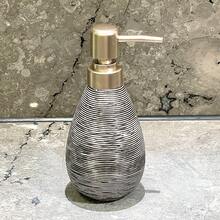 Kreatywna ceramiczna butelka dozująca mydło, ceramiczna butelka na mydło w płynie do łazienki hotelowej, ceramiczna butelka na szampon do łazienki domowej z pompką, okrągłodenna antypoślizgowa butelka na płyn