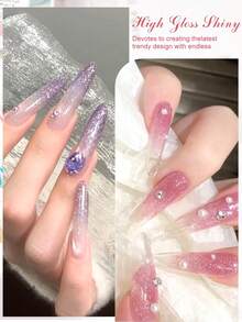 Mtssii 9 Colors Dreamscape Diamond Dust Reflective Glitter Solid Adhesive Gel Nail Polish Gradient Semi Permanent Soak Off UV LED Shiny Nail Art Gel Varnishes For Nails Salon DIY - 彩色 - 查看 9