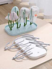 1 pieza Escurridor de biberones con bandeja, Escurridor de biberones de gran capacidad, Secado y drenaje rápido para biberones, chupetes, diseño de soporte desmontable, biberón y chupete no incluidos - Multicolor - Ver 5