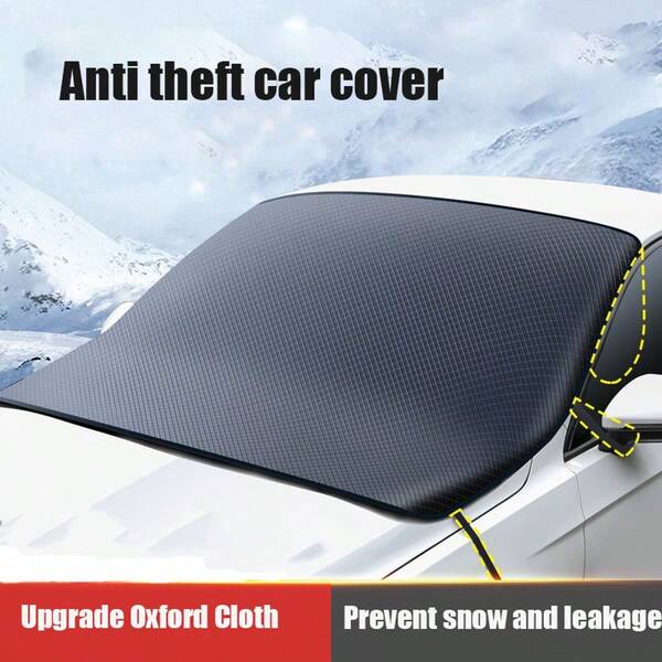 Automotive Oxford Cloth Windshield Snow Cover, Universal Anti-Frost Sunshade Windscreen Protector