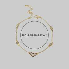 1pc Romantic Metal Rhinestone & Shell Heart Bracelet, Gift For Women/Best Friends