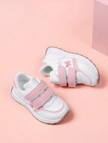 1 Pair Girls' Vintage Style Butterfly Embroidered Contrast Color Anti-Slip Durable Shoes, Suitable For Spring, Summer, Autumn And Winter - White - View 3