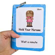 Lachilly Tarjetas didácticas con proverbios, modismos e idiomas en inglés, ayudas para el aprendizaje de vocabulario, juguetes educativos para niños, herramientas de interacción en el aula, recursos educativos divertidos para el hogar y la escuela - Multicolor - Ver 12