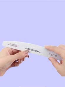 5Pcs/10Pcs Grey Nail Art File Half Moon Buffer Block Double Sided Manicure Files Sticks Nail Salon Tools - Grey - View 8