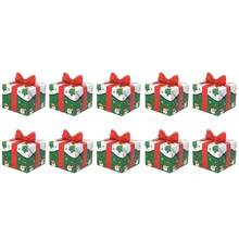 Caja navideña 3D verde para regalos con lazo rojo 3D, decoración festiva, caja sorpresa para regalos - Verde - Ver 6