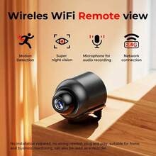 2024 X5 Smart 2.4G WiFi Micro Camera, 2MP HD Indoor Night Vision Home Security Recorder, Nanny Cam, Home Surveillance Camera - Black - View 3