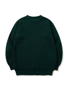 Pull tricoté ample et léger avec motif texturé, design unisexe décontracté, convient pour l'automne et l'hiver, Top à manches longues