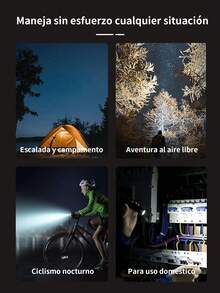 2 Piezas Linterna LED Superpoderosa Recargable,linterna táctica de 2000LM con luz de pantalla,Linterna de Zoom Alta Potencia, Luz Telescópica Multifuncional Portátil para Exteriores y Hogar, carga USB, Emergencia, Liviana,con batería de litio, ideal para acampar, pescar, cazar, senderismo y situaciones de emergencia, luz de campamento - 2 piezas - Ver 10