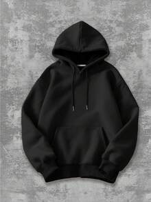 Pullover Double-Hooded Sweatshirt,Lively, Versatile For Daily Use, Autumn, Women's Wear, Winter Wear, Christmas, Party, Going Out, Chic - Black - View 4