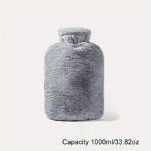 2025 New Hot Water Bag Water Filled Internet Celebrity High Beauty Warm Hand Treasure Warm Stomach Warm Bedding Portable Thick Explosion Proof Warm Bag, Available In Size, Inner Tank With Imitation Rabbit Fur Plush Coat - Pink Grey, Suitable As A Christmas Gift For Women And Men