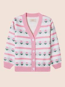 enmi bear Baby Mädchen Strickjacke, thermisch gefütterte gestrickte Oberbekleidung, neue Herbst/Winter Kinderkleidung, stylisch für Kleinkind & Baby Mädchen