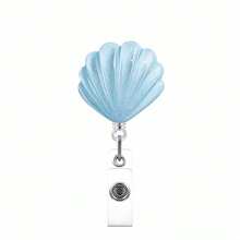 1pc Iridescent Scallop Retractable Badge Reel, Nurse/Doctor ID Card Holder Clip - Multicolor - View 8