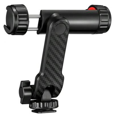 Soporte de trípode giratorio de 360 grados con interfaz de zapata fría, clip de teléfono de 1/4 de pulgada, adecuado para teléfonos inteligentes, accesorios de cámara, adaptadores de trípode, que admite la instalación de luces de relleno y micrófonos