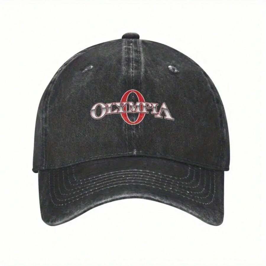 Baseball Cap, Olympia - Printed, Washed Cotton, Vintage Retro Style, Adjustable Breathable, Fall Accessories, Unisex - màu đen - Xem 1