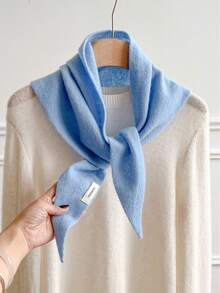 1条三角围巾，100%羊毛，女士头巾，针织围巾，多功能保暖针织围巾，适合搭配连衣裙 - 100% Wool - 查看 26