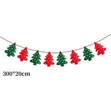 1pc Felt Christmas Bunting Banner With 8 Flags, Reindeer Garland For Mall Window Display And Venue Decoration - Multicolor - View 6
