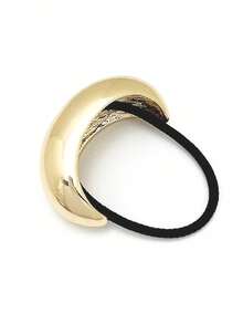 1pc Semi-Circle Metal Elastic Hair Tie, Women Luxury Elastic Hair Tie, Versatile Minimalist Geometric Hair Rope Vintage Headpiece, Suitable For Women And Girls Daily Hair Accessories ,Ponytail Holders ,Hair Elastics ,Hair Rubber Bands ,Scrunchies