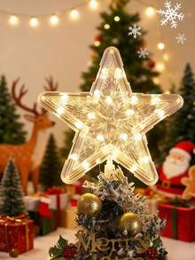 1 قطعة نجمة لتزيين شجرة عيد الميلاد، ديكور نجمة بلاستيكية، أضواء سلك نحاسي مضيئة على طراز المزرعة، مناسبة لديكور المنزل الشتوي والاحتفالات العطلات، حفلة عيد الميلاد، ديكور هالوين، ديكور العطلات، هدايا الحفلات، ديكورات حفلة عيد الميلاد الممتعة، عيد ميلاد سعيد، السنة الجديدة سعيدة، زينة عيد الميلاد، هدية عيد الميلاد المثالية للأصدقاء، ديكور غرفة