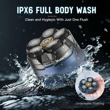 SOLIMPIA 1pc Upgraded Head Shaver For Bald Hair Trimmer For Men Rechargeable LED Display Waterproof Wet/Dry Head Shaver - Blue - View 5