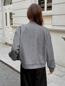 Women's Winter Elegant Small Crew Neck Business Everyday Often Long-Sleeved Jacket Jacket