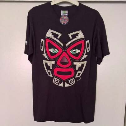 Karani Art ShirT-S _ Karani Art Xoximilco MexiC-Una camiseta de máscara de lucha libre de fiesta flotante Talla grande L _ Color _ Negro _ Rojo _ Talla _ Lunisex de la de algodón puro de alta densidad de 220 g. C-AmiS-eta de viA-Je de aL-Godón de  - UniS-ex - SeC-Ado rápido y mínimas arrugas Apta para todas las perS-onas, ya sean mujeres o hombres Tejido duradero de alta C-Alidad apto para todas las oC-Asiones, suave al tacto pero diseñado para durar Tops transpirables Conjuntos de otoño para mujer Conjuntos de vaC-Aciones para mujer Disfraz de Halloween para mujer