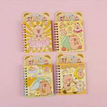 Capybara Adhesive Notebook – Cute Mini Notebook With Decorated Covers And Stickers For Creative Notes - 彩色 - 查看 5