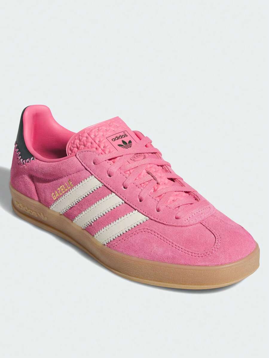 阿迪达斯 (ADIDAS) Adidas Originals GAZELLE INDOOR 舒适百搭 防滑耐穿 低帮运动鞋 女款 粉色 GAZELLE INDOOR 鞋 经典运动休闲鞋 训练鞋“T 型头鞋” - 玫紅色 - 查看 1