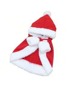 New Warm Christmas Outfit For Dogs, Transforming Into Little Red Riding Hood Cloak, Cat Hooded Cape Pet Apparel - Multicolor - View 6