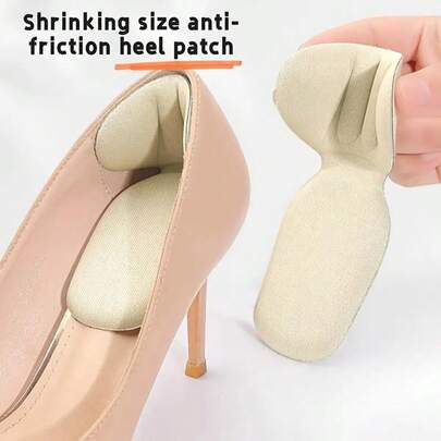 1 Pair/2pcs T-Shaped 2-In-1 Heel Grips, Factory Direct High Heel Half Size Inserts, Thick Anti-Slip Anti-Friction Heel Pads