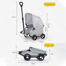 La La Pet carriola de 4 ruedas con parasol plegable plegable para mascotas para viajes al aire ultima intervension compras caminar adecuado para perros pequeños y gatos - Gris - Ver 7