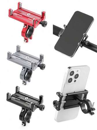 Universal Aluminum Alloy Phone Holder, Motorcycle Bicycle Car Mount Phone Holder, Aluminum Alloy Material