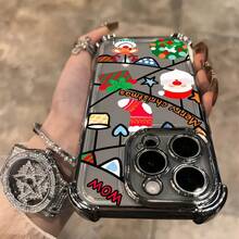 Funda de Teléfono con Tema Navideño de Moda, Diseñada para Varios Modelos de, Incluyendo 17, 16, 15, 14, 13, 12, 11,, Pro,, X, XR, XS y 8 Plus.Cuenta con un tratamiento de superficie electrochapado de alta calidad que proporciona protección transparente a prueba de golpes., Estuche de Uso Diario, Diseño Elegante, Tema de Festival, Resistente a Arañazos, Entusiasta de la Moda, Usuario de - Colores mixtos - Ver 4