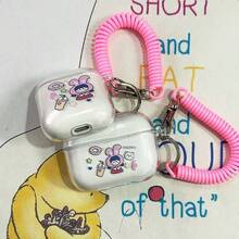 Apple Bluetooth Earphone Protective Case, Transparent Rabbit Girl Pro Case, In Stock