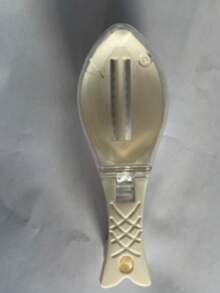 1/3/2件带盖鱼鳞刮刀，手动鱼鳞器，厨房去鱼皮工具，耐用塑料削皮器和刷子 - 彩色 - 查看 8