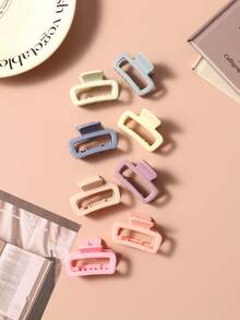 8 buc/set agrafe de păr Morandi cu gheare pătrate, medii și mari, accesorii de păr casual la modă, cu gheare, elegante, cu cleme de păr de iarnă - Multicolor - Vizualizare 3