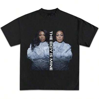Camiseta gráfica Brandy & Monica, camiseta de la gira The Boy Is Mine, moda casual retro Y2K básica, camiseta gráfica de rapero, ropa de calle vintage de rap hip-hop para hombres y mujeres, camisetas de música, camisetas Y2K