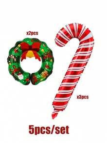 2 pièces/set Guirlande de ballons de cloche de Noël plus ballons de canne en bonbon, convient pour la décoration de Noël, la fête de Noël, l'hiver, la veille de Noël, la fête, la décoration intérieure et extérieure de la maison, laissez-le illuminer votre pièce