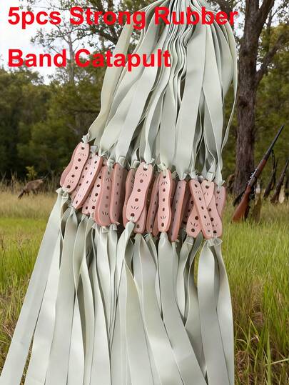 5pcs High Strength Rubber Slingshot Bands - Non-Slip Grip, Suitable For Hunting, Slingshot, Air Gun, Fishing - Bright Blue (5pcs) - Compatible With Bow & Arrows, Mechanical Devices - Durable Outdoor Shooting & Recoil System Accessories, Textured Grip Surface, High Strength Material, Reinforced Design, Slingshot Accessories, Durable Sliding Bands, For Air Gun Players